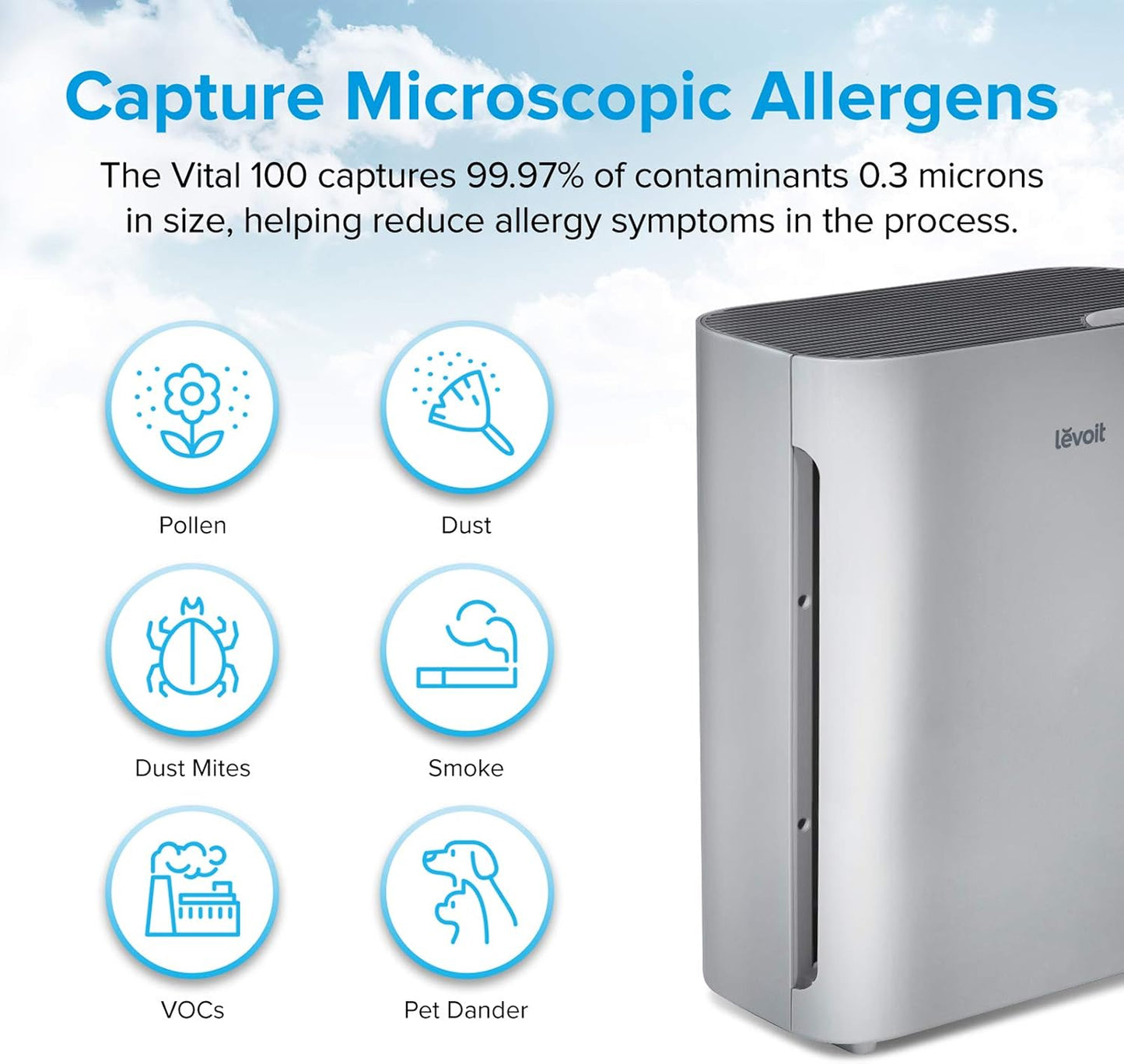 Levoit Air Purifiers for Bedroom Home Pets Dorm Room, Small Air Purifiers