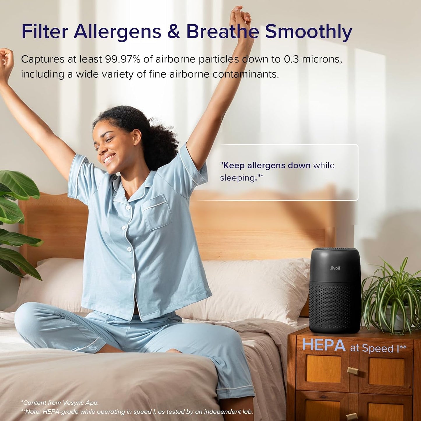 Levoit Air Purifiers for Bedroom Home Pets Dorm Room, Small Air Purifiers