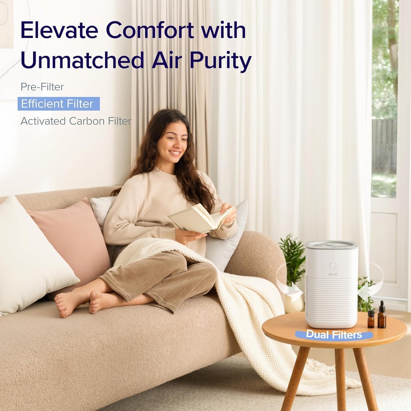 Levoit Air Purifiers for Bedroom Home Pets Dorm Room, Small Air Purifiers