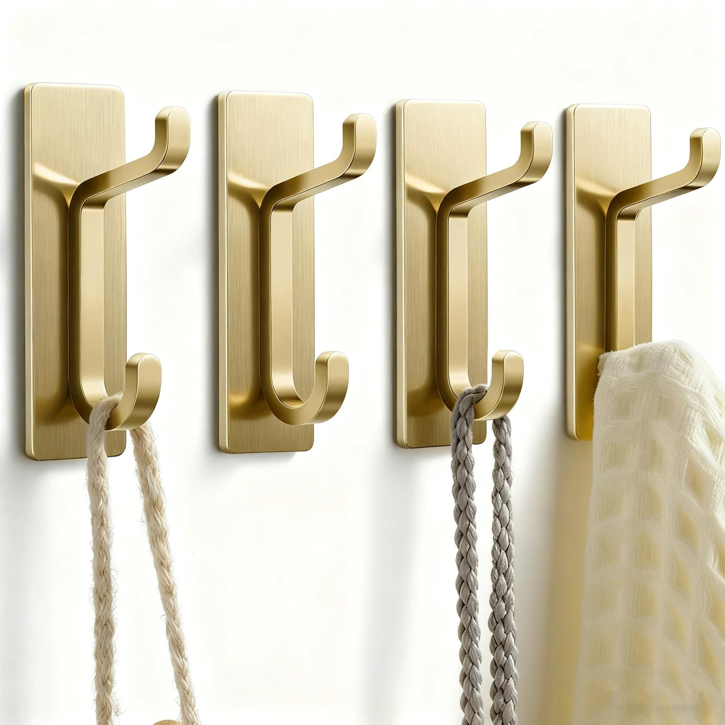 pickpiff 13LB Strong Stick-on Hooks for Coat & Towel, Black 4 Pack