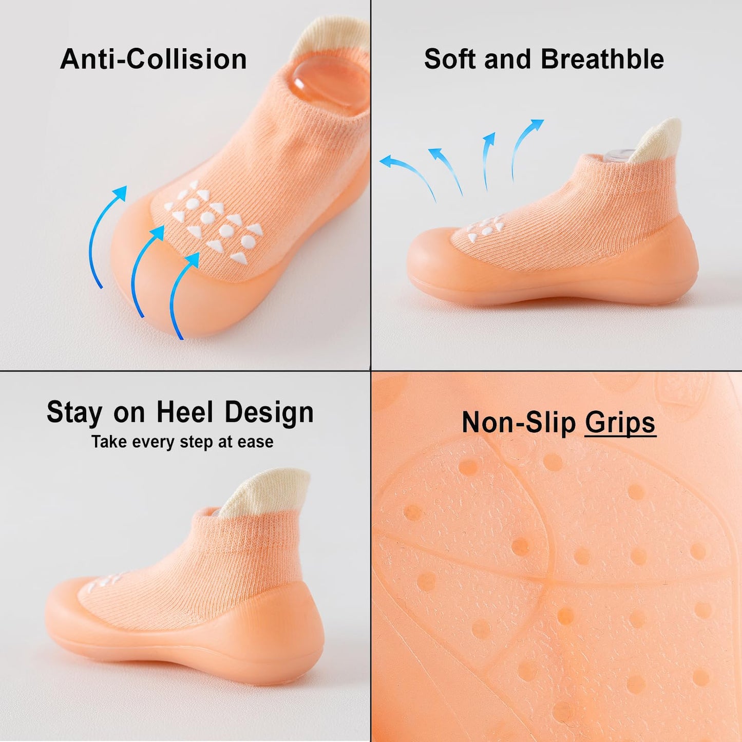 Hstyle Baby Sock Shoes Toddler Boys Walking Shoes Infant Slippers Sneakers