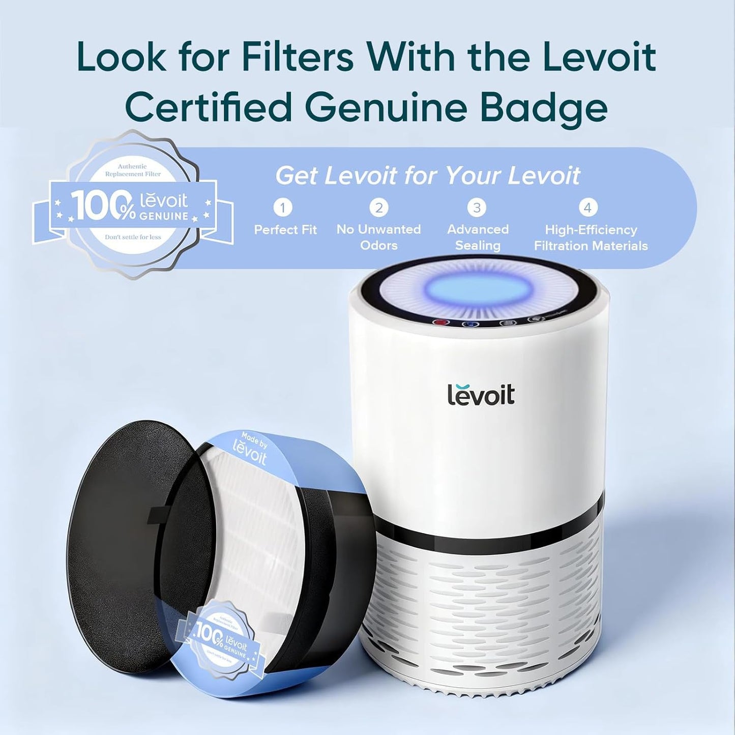 Levoit Air Purifiers for Bedroom Home Pets Dorm Room, Small Air Purifiers