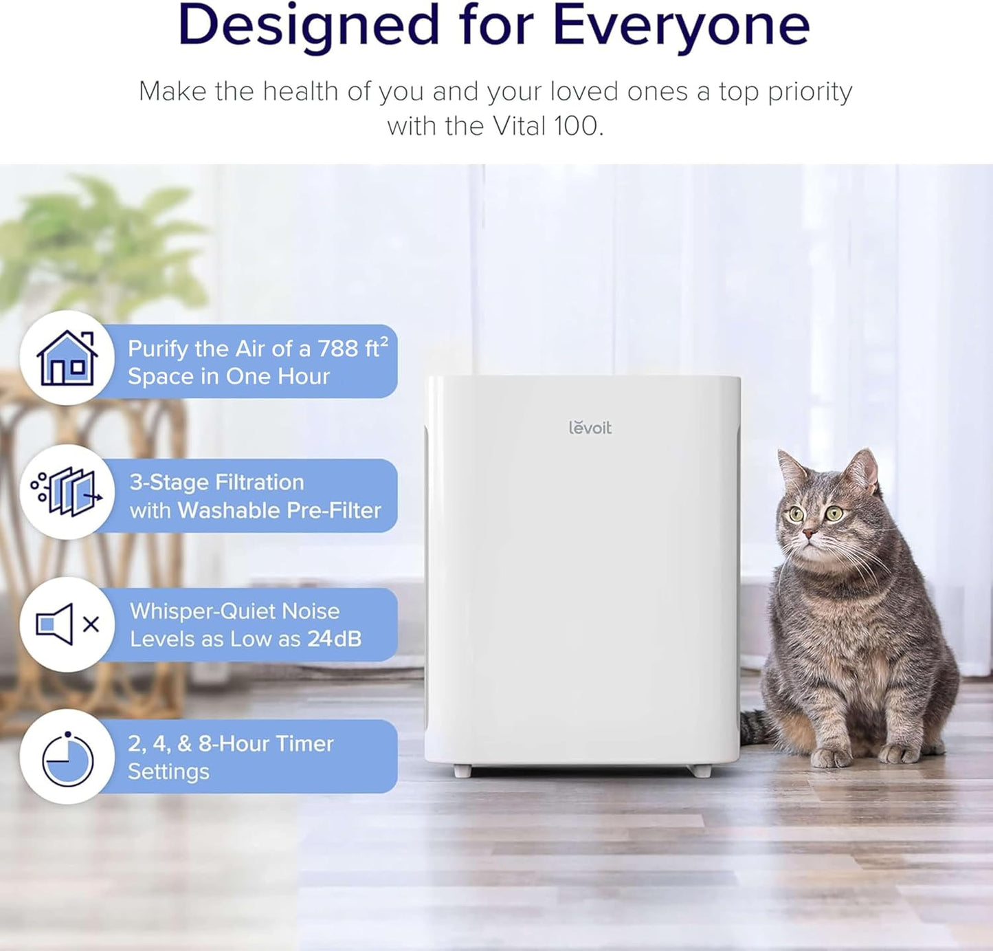 Levoit Air Purifiers for Bedroom Home Pets Dorm Room, Small Air Purifiers
